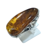 Bague Ambre Baltique Argent 925 Ciselé Taille 55