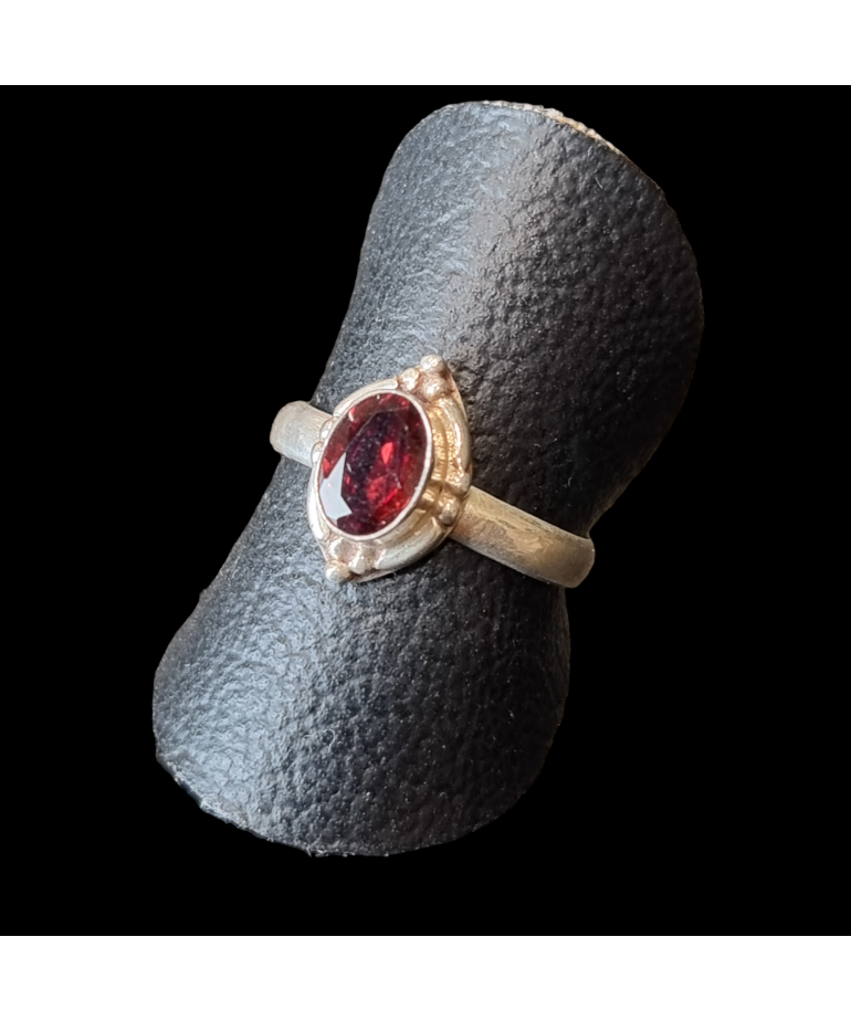 Bague Grenat Argent 925 Taille 52