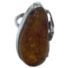 Bague Ambre Baltique Argent 925 Ciselé Taille 55