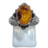 Bague Ambre Baltique Ovale Argent 925 Taille 56