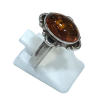 Bague Ambre Baltique Ovale Argent 925 Taille 56