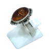 Bague Ambre Baltique Ovale Argent 925 Taille 56