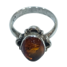 Bague Ambre Baltique Ovale Argent 925 Taille 56