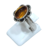 Bague Ambre Baltique Ovale (Fleur) Argent 925 Taille 56