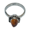 Bague Ambre Baltique Ovale (Fleur) Argent 925 Taille 56