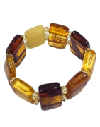 Bague Ambre Beige Jaune Cognac Taille 67