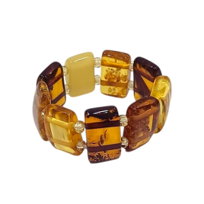 Bague Ambre Beige Jaune Cognac Taille 67