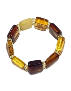 Bague Ambre Beige Jaune Cognac Taille 67