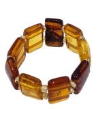Bague Ambre Jaune Cognac Taille 65