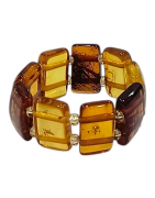 Bague Ambre Jaune Cognac Taille 65