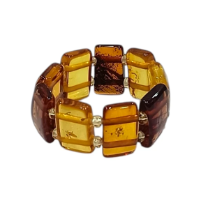 Bague Ambre Jaune Cognac Taille 65