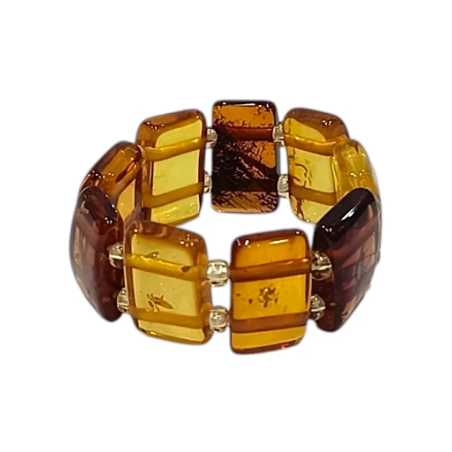 Bague Ambre Jaune Cognac Taille 65
