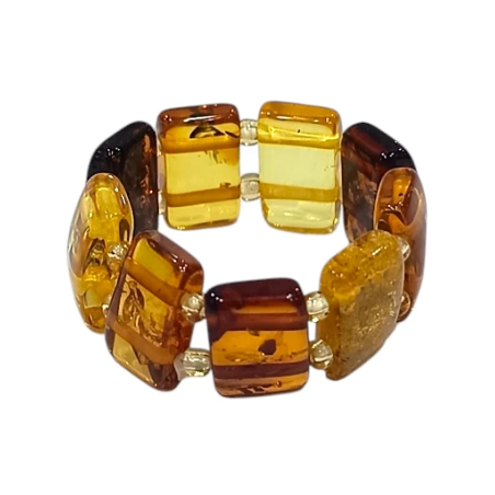 Bague Ambre Jaune Cognac Taille 68