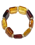 Bague Ambre Jaune Cognac Taille 68