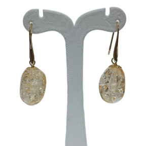 Boucles Ambre Copal Plaquées Or
