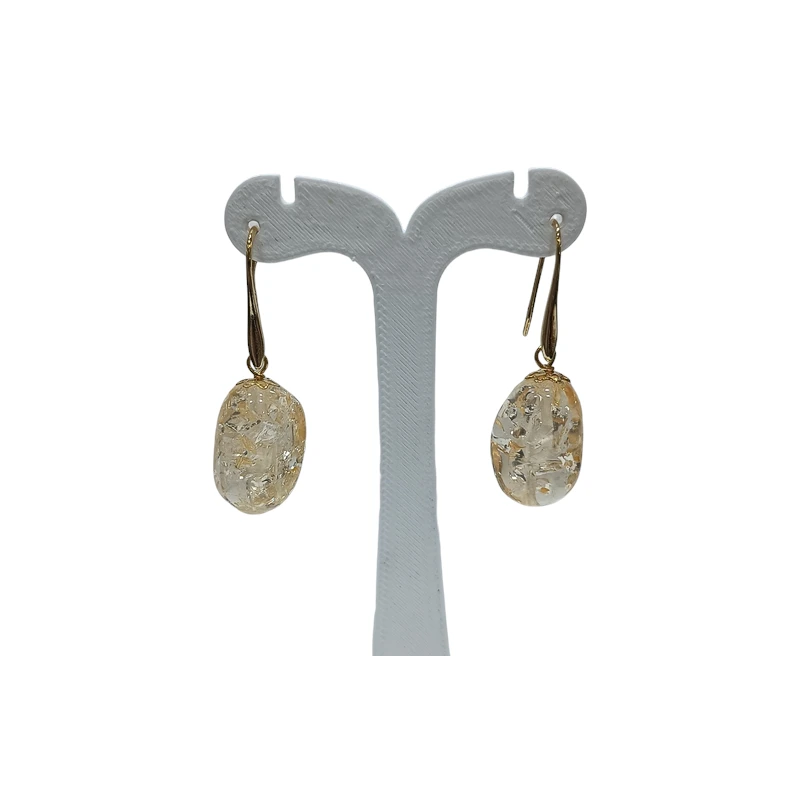 Boucles Ambre Copal Plaquées Or