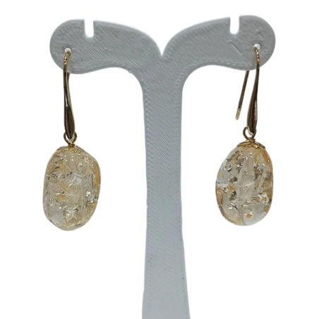 Boucles Ambre Copal Plaquées Or