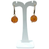 Boucles Ambre Copal Boules Plaquées Or