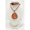 Pendentif Ambre Baltique Argent 925 3cm avec Cordon Réglable