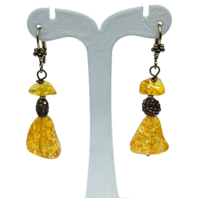 Boucles Ambre Copal Laiton