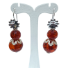 Boucles Ambre Copal Fleur Acier Inoxydable