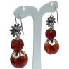 Boucles Ambre Copal Fleur Acier Inoxydable