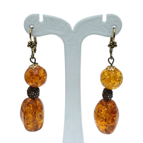 Boucles Ambre Copal Laiton