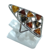 Bague Ambre Vert Jaune Cognac Argent 925 Taille 56