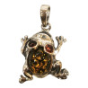 Pendentif Ambre Grenouille avec Chaîne Argent 925 44 cm