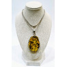 Pendentif Ambre Vert avec Chaîne Argent 925