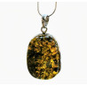 Pendentif Ambre Vert avec Chaîne Argent 925