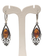Boucles Ambre "Amande" Ethnique Argent 925 (s)