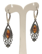 Boucles Ambre "Amande" Ethnique Argent 925 (s)