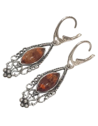 Boucles Ambre "Amande" Ethnique Argent 925 (s)