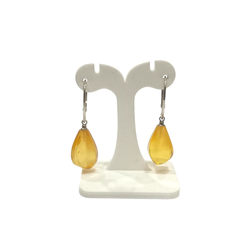 Boucles Ambre Gouttes facettées Argent 925