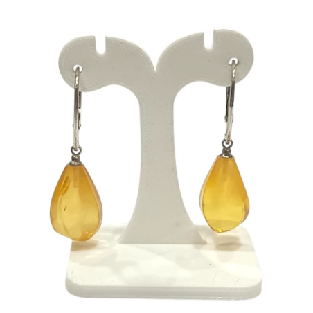 Boucles Ambre Gouttes facettées Argent 925
