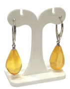 Boucles Ambre Gouttes facettées Argent 925