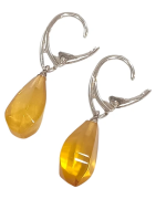 Boucles Ambre Gouttes facettées Argent 925