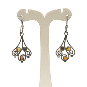 Boucles Ambre trois couleurs Argent 925