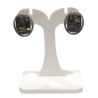 Boucles Ambre Vert rectangles Argent 925