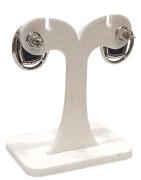 Boucles Ambre Vert rectangles Argent 925