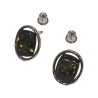 Boucles Ambre Vert rectangles Argent 925