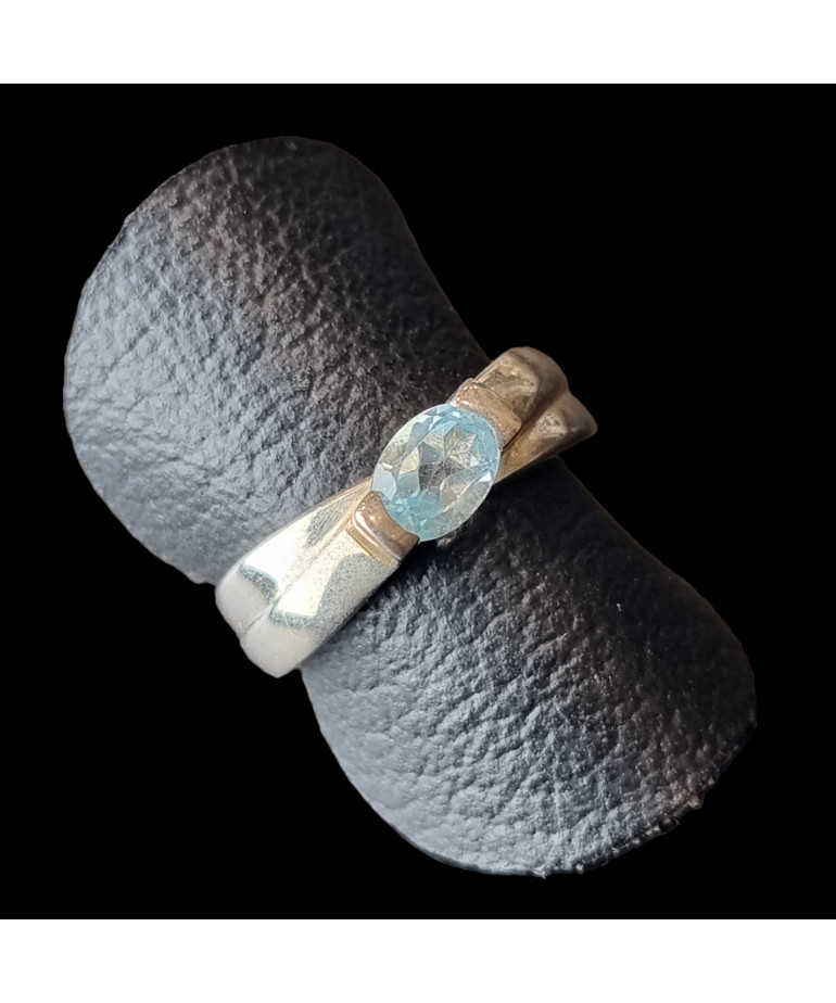 Bague Topaze bleue Argent 925 Taille 55