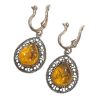 Boucles Ambre Ovales à Clips Argent 925