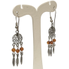 Boucles Ambre Fleur de vie "attrape rêve" Argent 925