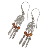 Boucles Ambre Fleur de vie "attrape rêve" Argent 925
