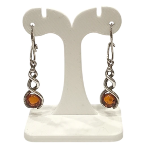Boucles Ambre Cognac Argent 925