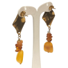 Boucles Ambre Cognac et Miel Plaqué Or