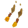 Boucles Ambre Cognac et Miel Plaqué Or