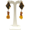 Boucles Ambre Cognac et Miel Plaqué Or